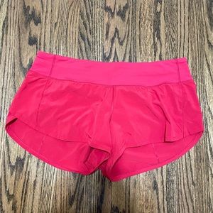 Lululemon size 8 red speed shorts with 3 in. inseam